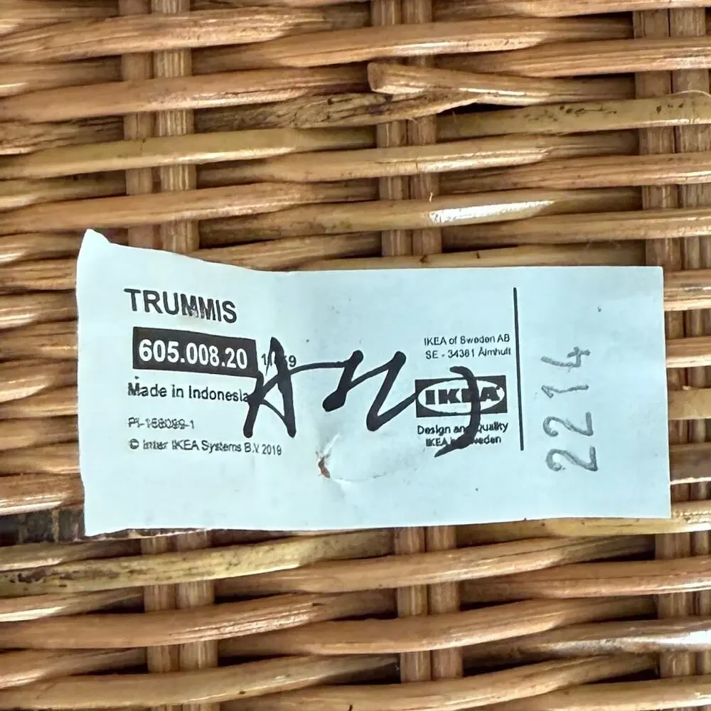 IKEA TRUMMIS Handmade Rattan Basket, 9 ¾x13 ¾x7 ¾ 